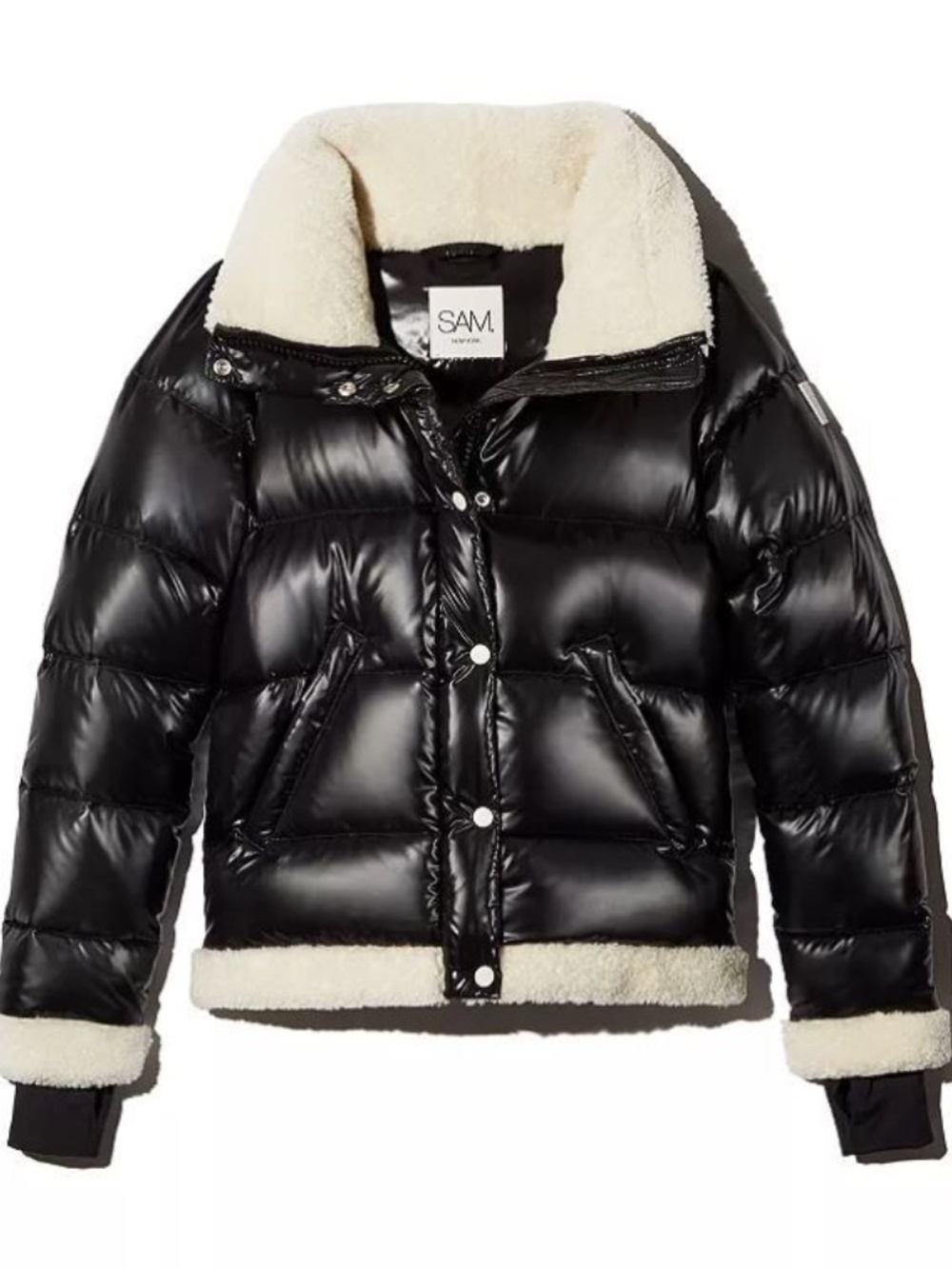 SAM. NY Gigi Real Lamb Shearlg Trim Down Filled Jacket - size XS